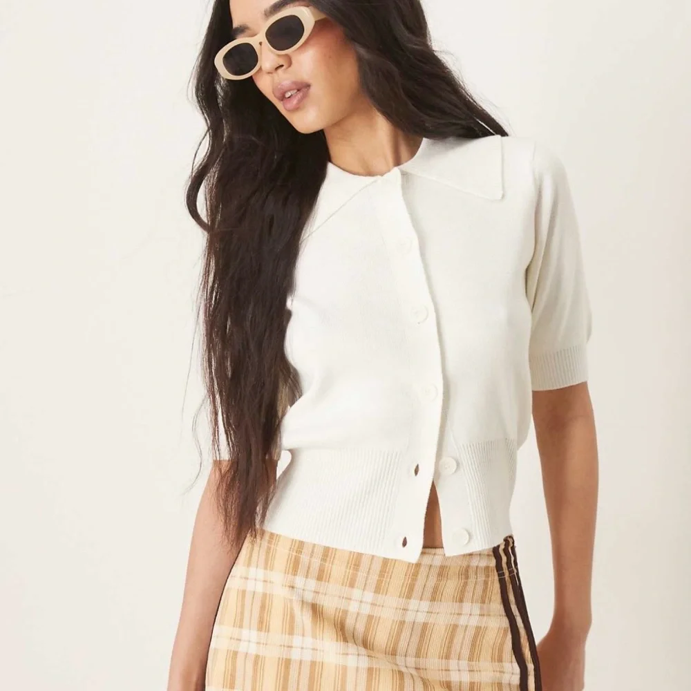 ASOS | knitted structured polo shirt cardigan - Picture 1 of 3